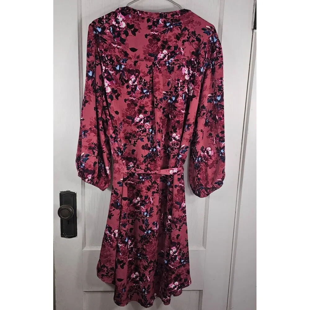 Torrid Womans Size 3X (3) Floral Pink Mini Studio de chine Shirt Dress - Picture 3 of 5